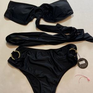 Two piece women’s bikini with wrap around Tie